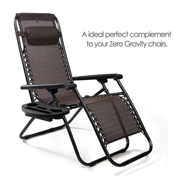 Bärbar Zero Gravity Lounge Chair Mugghållare Clip On Side Tray Däck Utility Recliner Dryckesburkställ