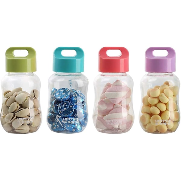 6oz Små Vattenflaskor för Barn till Skolan, Livsmedelsklassad Plast, Mini Söta Juiceflaskor, Resa, Sport, Bred Mun, Muggar i Bulk för Mjölk/Kaffee/Te, Köksförvaring