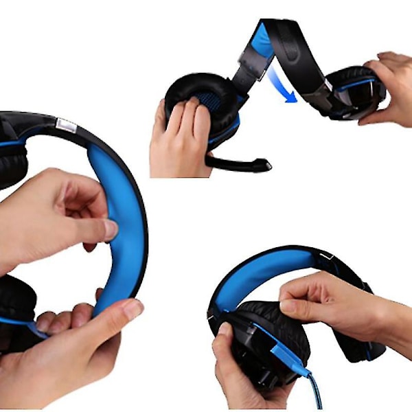 Gaming-headset med brusreducering, dynamisk sensorisk, Hi-Fi-hörlurar, mjukt minnesskum, LED RGB-ljus för PC, bärbar dator, Mac50mm Spe