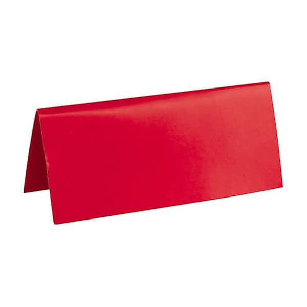 10 Röda rektangulära platskort 3 x 7 cm