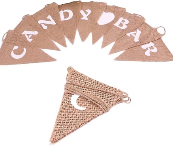 Candy Bar tilbehørssett med banner, papirposer og tenger