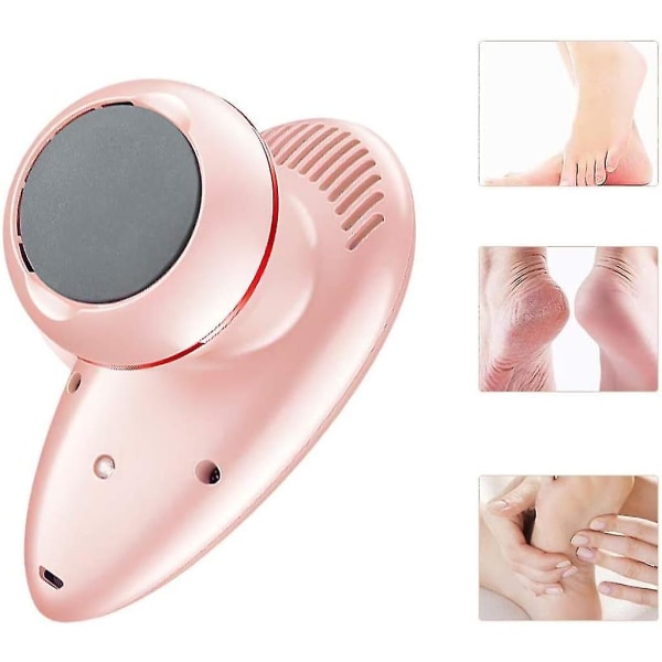 Bärbar elektrisk vakuumfotslip: USB uppladdningsbart verktyg för död hudvård (rosa)