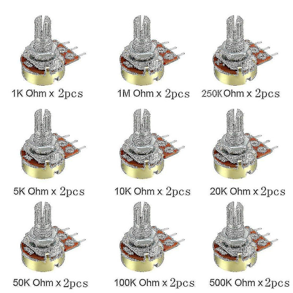 18-dels Wh148 Enkel Potentiometer Kit B1k/5k/10k/20k/50k/100k/1m
