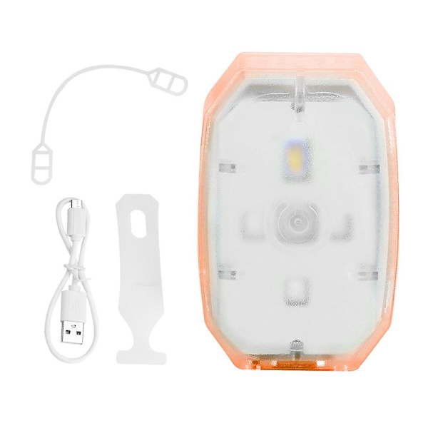 Lättviktig USB-laddningsbar LED-nattlampa för säkerhet vid löpning och cykling utomhus, orange