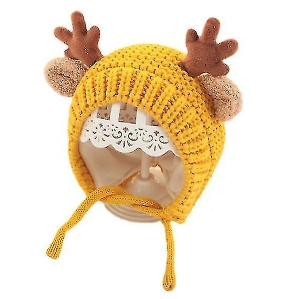 Antler Newborn Baby Wool puuvillainen lämmin hattu (keltainen)
