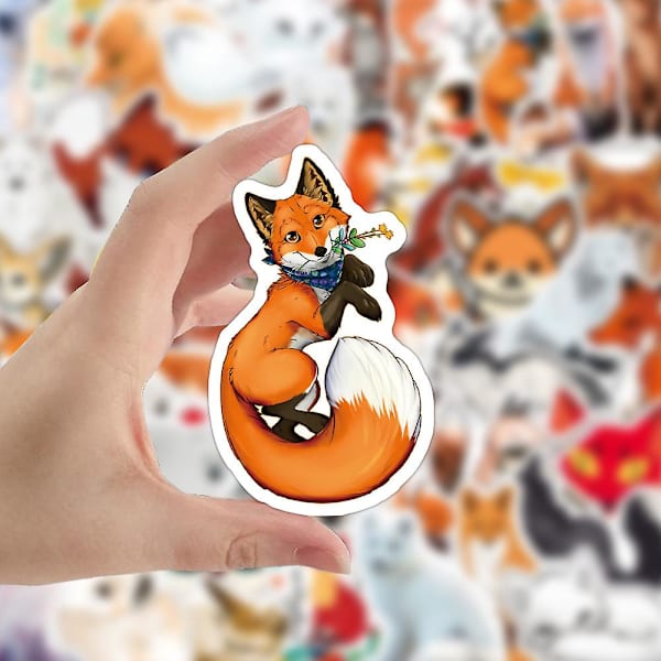GHYT Fox-klistremerker | 50 stk. | Vinyl vanntett klistremerker for bærbar PC, skateboard, vannflasker, datamaskin, telefon, gitar, Fox-klistremerker for barn og voksne (Fox Stic