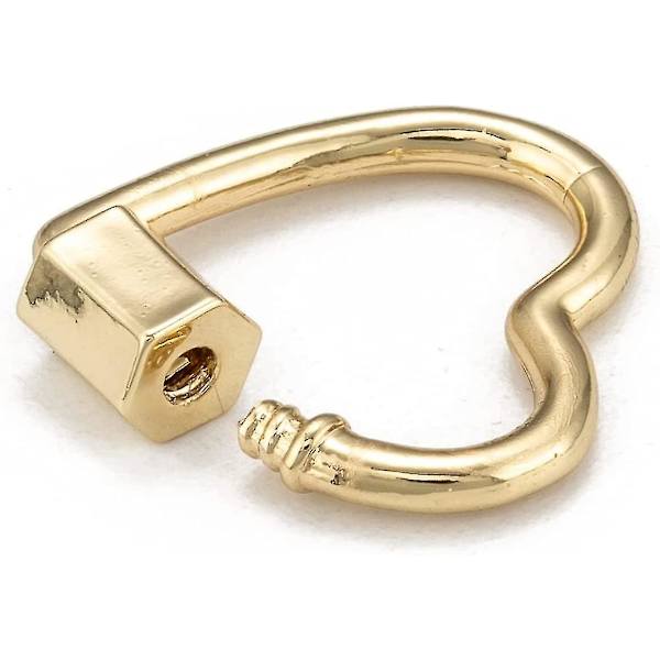 10 stk Hjerte Skrue Låseklemmer Messing Hule Kontaktklemmer 18k Gull Rask,shznv