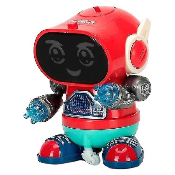 Leketøy elektrisk tegneserie Robot dansende musikk Lys barneleke (rød)
