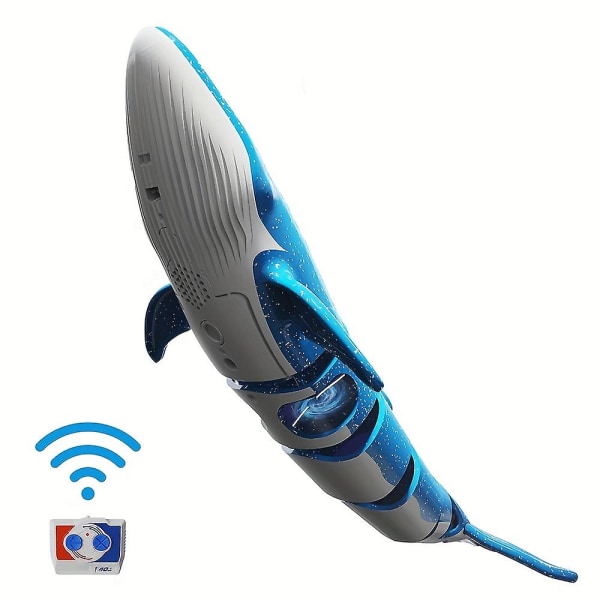 Fjernkontroll Hvalsimulering Vannbåt Elektrisk sommervannhai Nedsenkbar sprutende gutteleke（mørkegrå）