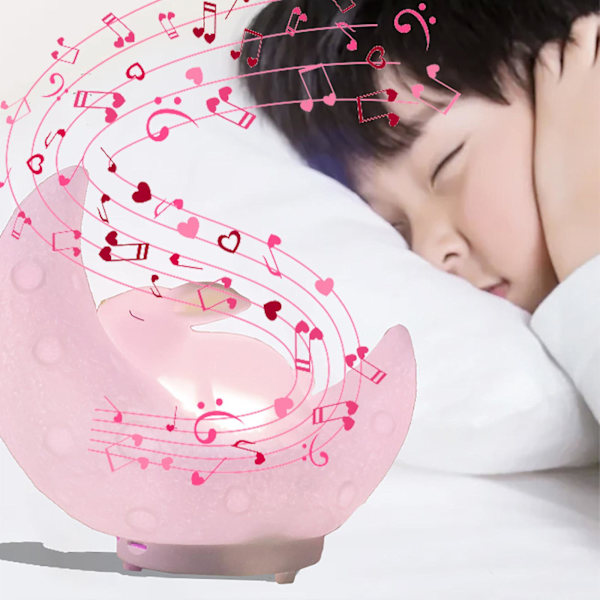 Favorit Crescent Rabbit Bluetooth-högtalare söt presentljud Beat-lampa nattassistans sovande mjuk effekt,-S-anslutning, plug-in-kortuppspelning