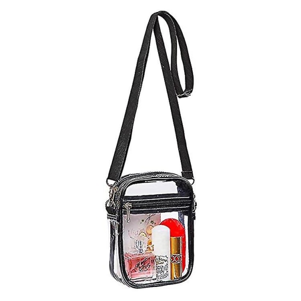 Gennemsigtig taske stadion godkendt, gennemsigtig crossbody skuldertaske, gennemsigtig pung til sportsbegivenheder, koncerter, festivaler, 22,5*17,5*6cm