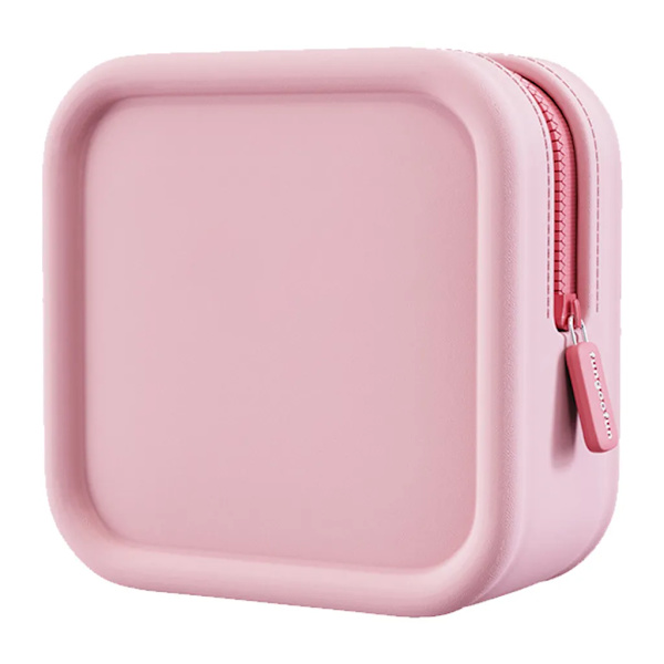 Liten sminkväska för handväska, rese-kosmetikväska, bärbar toalettväska för kvinnor flickor, daglig förvaringsorganisatör, (rosa)