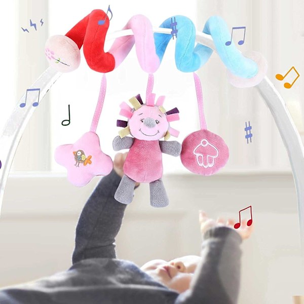 Plushleksaker för Bebis, Bebisvagnsleksaker, Spiralformade Plushleksaker för Vagnsstång, Bebisaktivitetsleksaker, Spjälsängsleksaker för Pojkar eller Flickor, Plushleksaker