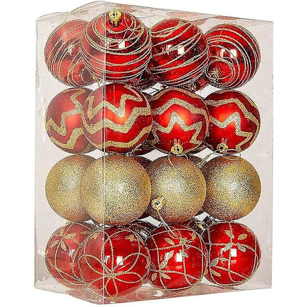 Julgranskulor Julpynt 6cm 24 st Handmålade Julgranskulor Set Julgranspynt
