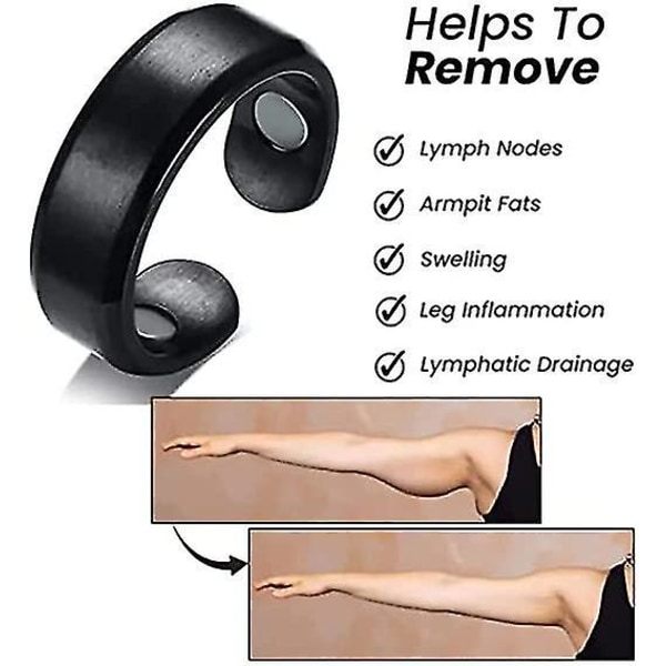 Lymfaattinen terapeuttinen magneettirengas, Apolloostory Lymph Drainage Magnetic Therapy Ring miehille ja naisille