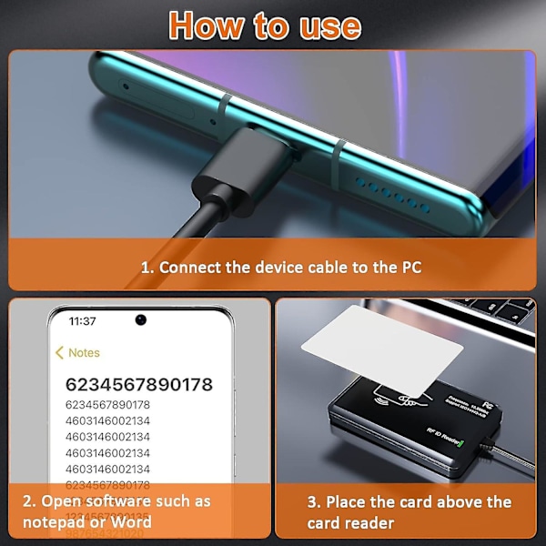 ID RFID-læser/skriver 13,56 MHz kortlæser USB-læser 1326 Hjem Afstandskort og EM4100 IC NFC-kort Adgangskontrolsystem Hjem igen Mikrochip-scanner