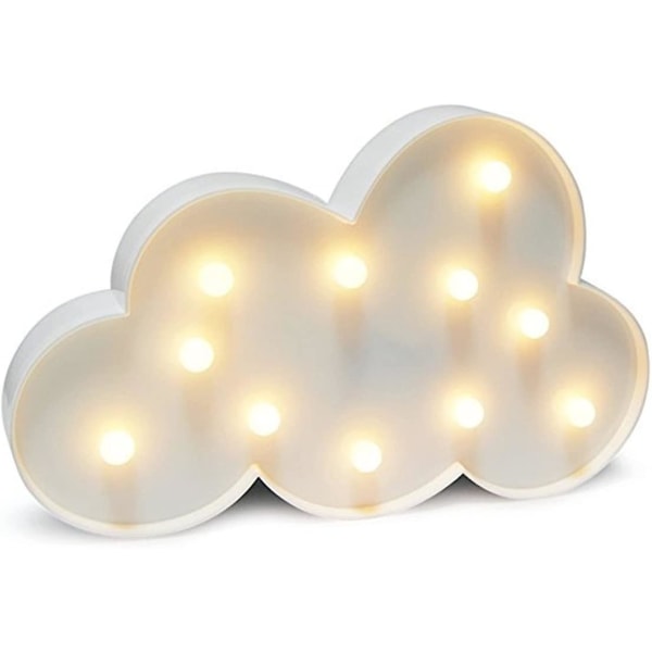 Cloud Night Light LED Marquee Sign-Baby Light-Baby Light-Battery Driven Nursery Lamp, Present dekorativt ljus för barnrum/fest/hem/väggdekor (vit)