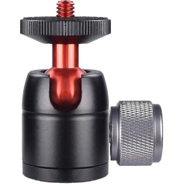 Mini Kulhuvudadapter med 360 graders roterande aluminiumstativhuvud för DSLR-kamera, stativ, monopod, ljusstativ