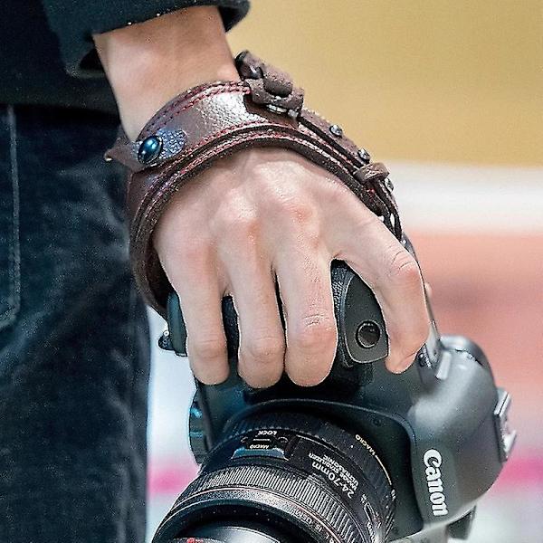 Kamera læder håndledsrem DSLR bærbar vandtæt håndrem holder stødsikker rem til Canon Nikon Sony Leica Fujifilm