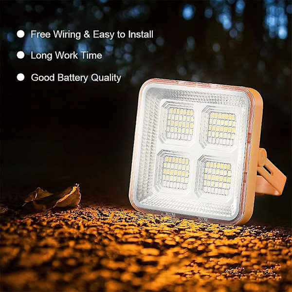 Taitettava kannettava vedenpitävä aurinkokenno USB-ladattava LED-leirivalaisin ulkokäyttöön hätätilanteisiin