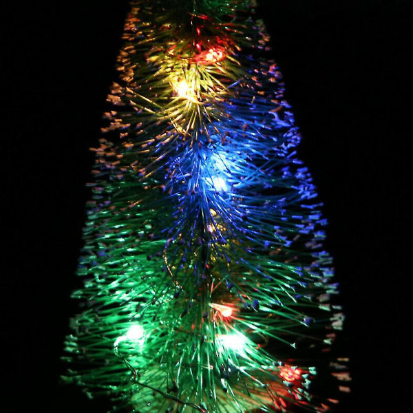 Mini Cedar juletre med LED-lys Fest Lite furutre Hjem juledekor gave（Flerfarget lys）
