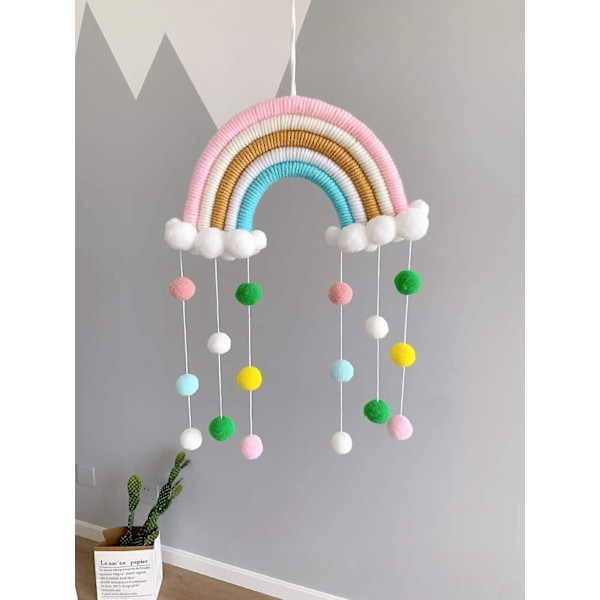 Macrame Regnbågsväggbonad Heminredning Bohemisk Rumdekor Handvävd Gobeläng Barnväggdekor