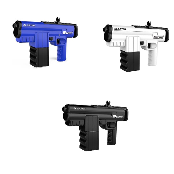 Elektrisk vannpistol for barn, voksne, automatiske sprutpistoler vannblåserpistolleker (hvit)