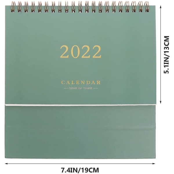 2022 työpöytäkalenteri, ajastin, joka on yhteensopiva kotitoimistokoristeiden kanssa, uudenvuoden lahja Vihreä