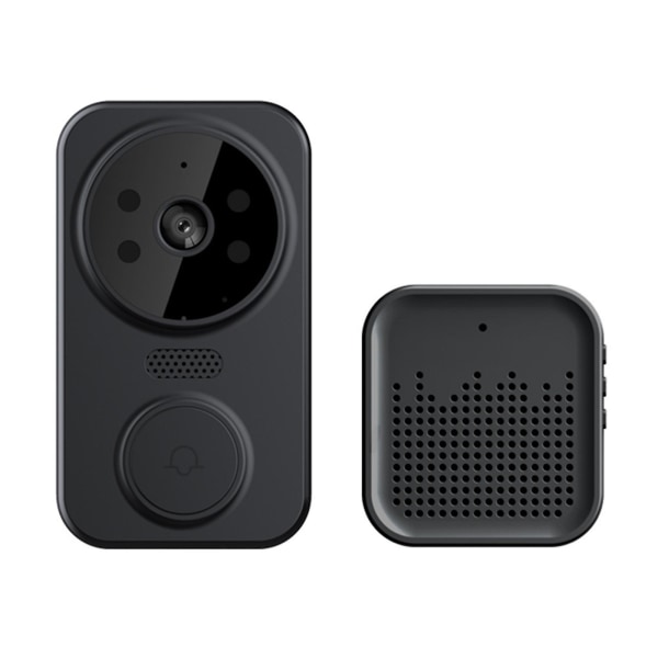 Langaton video-ovikello, älykäs langaton kauko-ovikello Älykäs visuaalinen ovikello kotiin sisäpuhelin HD Night Vision Wifi-turvaovi kotiin (musta)