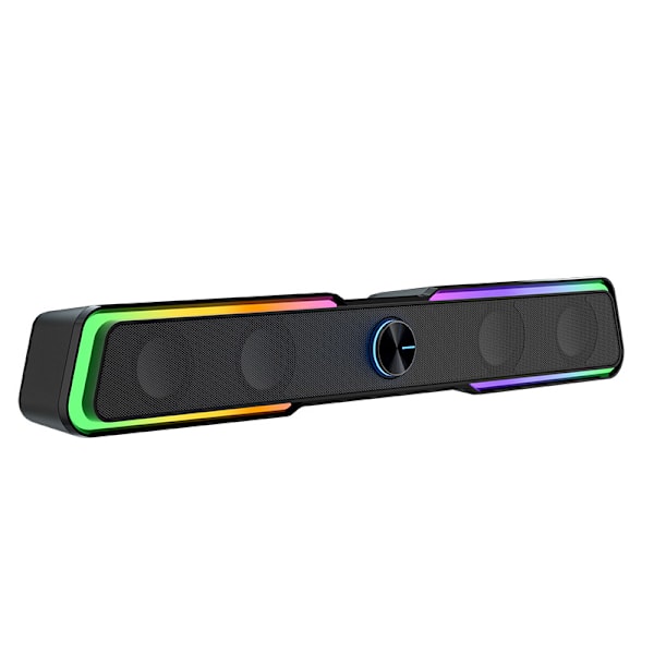 RGB-belyst Mini Soundbar med Bærbar Desktop Subwoofer, Bluetooth Højttaler til Forbedret Bas