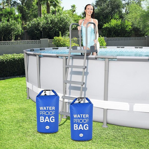 Universell pooltrappa och stegvikt (20 l) Easyquick fyller sand, 250d PVC vattentät torr väska (1 PVC vattentät torr väska, blå)