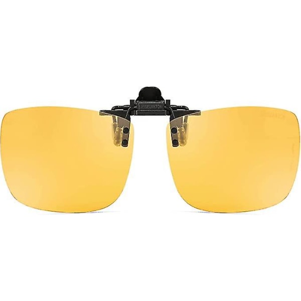 Wabjtam Polarized Clip On Flip Metal Clip Kantløse solbriller til receptbriller Gul (nat)