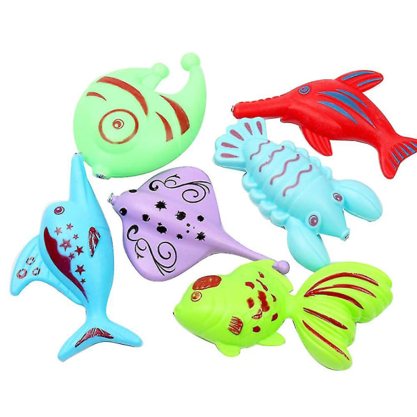 Magnetisk Fiskelegetøj Sæt Plast Flydende Fisk Småbørn Uddannelse Ocean Havdyr Legetøj