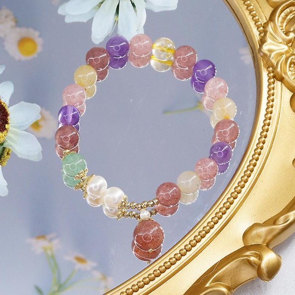 Naturlig ædelsten helbredende Chakras Crystal Lucky armbånd