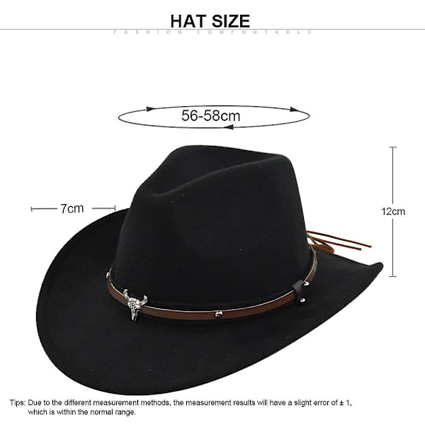 Europeisk och amerikansk kohuvud retro imitation fårhatt cowboyhatt filthatt yllehatt etnisk huva retro jazzhatt