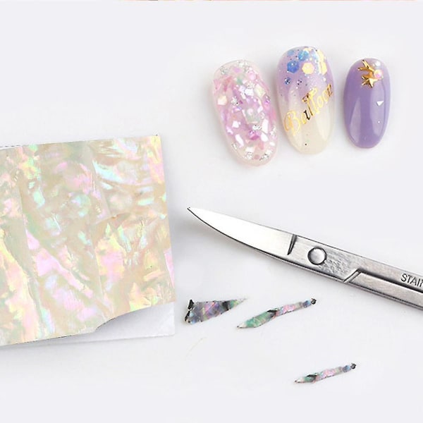 Nagelfolie trasigt glas papper nagelfilm holografiska nagelklistermärken Laser-nageldekaler diy nail art för kvinnor flickor（form9）