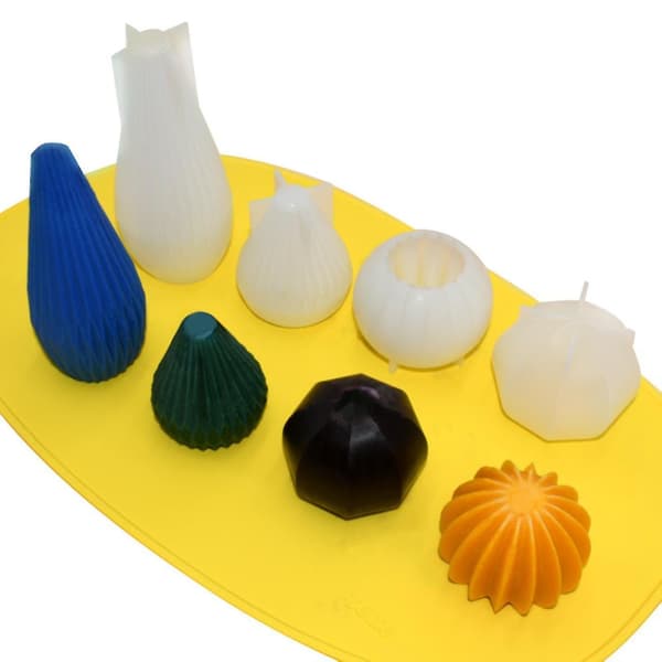 Ljusform Heminredning Geometriska linjer Silikonform Diy Päronformad konst（C）