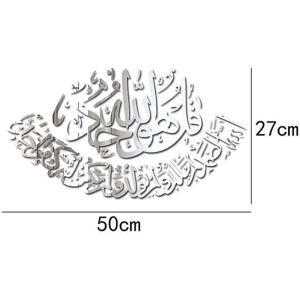 WABJTAM3d seinätarra Muslimi seinätarra Olohuoneen makuuhuoneen sisustus Koti sisustus Peili, hopea