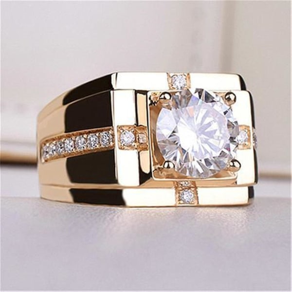 Valentinsdag mote ring smykker menns ring dominerende luksus diamantring