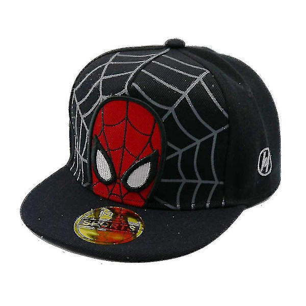 Pojkar Flickor Spiderman Baseball Cap Barn Hip Pop Snapback Cap Visor Hat Present（Svart）