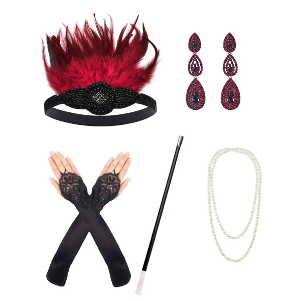 1920 set, Great Gatsby Accessories Flapper Set juhlapuvut tarvikkeet (tyyli 4)