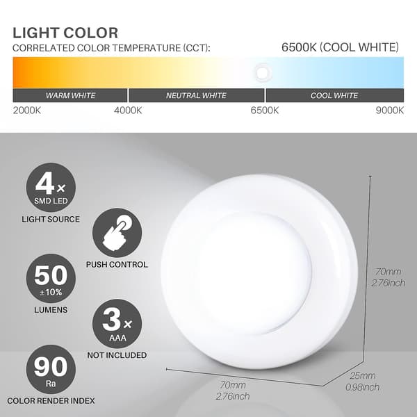 Mini Touch Spotlight Bærbar LED-lys for innendørs bruk