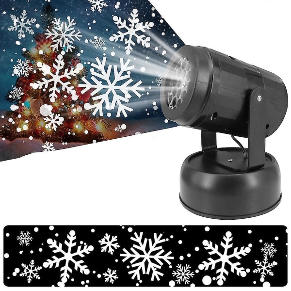 Led Laser Snowflake Projector Light Garden Party Light1st-svart