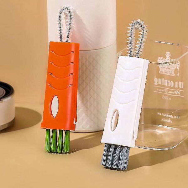 4 kpl Mini Cupin cover puhdistusharja 3 in 1 porkkanan muotoinen pullonpuhdistusharja Monikäyttöinen vesipullonpuhdistusaine Kannettava puhdistusapuaine ikkunaan Sl