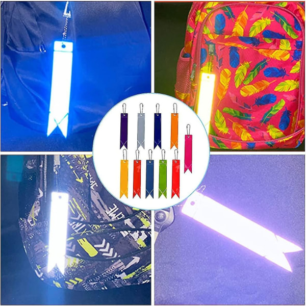 WABJTAM 11 Pack -turvalliset heijastavat riipukset - Lasten heijastimet - koululaukkuihin, vaatteisiin, reppuihin, polkupyöriin, kävelyyn (satunnaiset värit)