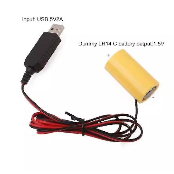Lr14 C Batteri Eliminator Usb Strømkabel Erstatter Lr14 C Batteri For Elektrisk Leker Flashlight Klokke