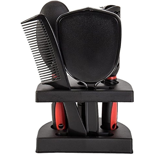 5 stk hårbørstekamsett for damer hårpleie massasjebørste med speil og holder Hårstylingverktøy (rød)