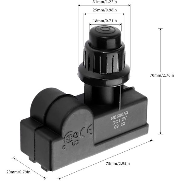 Universal gnistgenerator, 2-polet trykknapp elektronisk tenner AA-batteritenner (batteri er ikke inkludert)