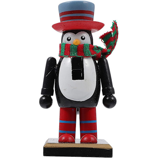 Träfigurer av Nötknäppare Jul Pepparkaksgubbe Dockleksaker Ornament för Julhyllor Bord Dekoration