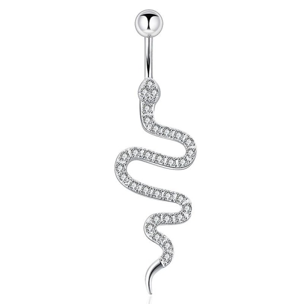 Stål Belly Button Ring Orm Form Diamant Inlagd Belly Ring